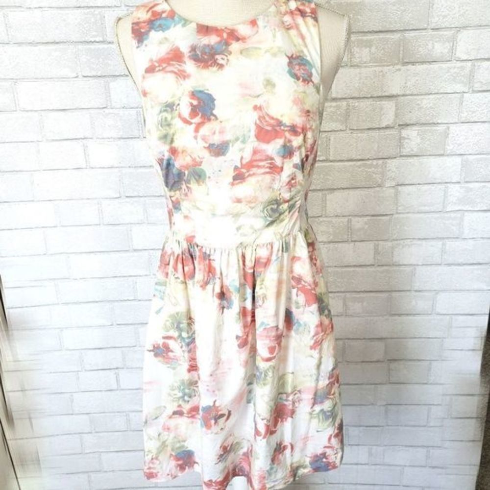 FLORAL Coquette Dress Cotton Medium Sleeveless Party Feminine Watercolor